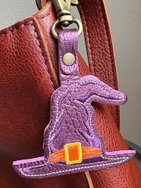 PLG Witch’s Hat Purple Keychain Bag Charm Flair Halloween Portland Leather